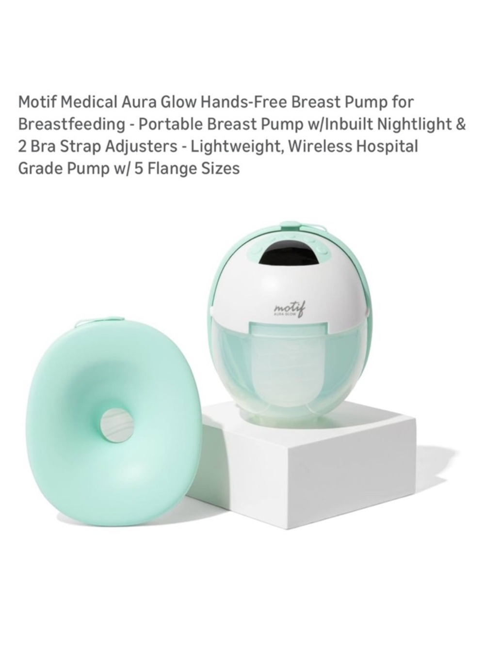 Motif Aura Glow Hands-Free Breast Pump – Mint